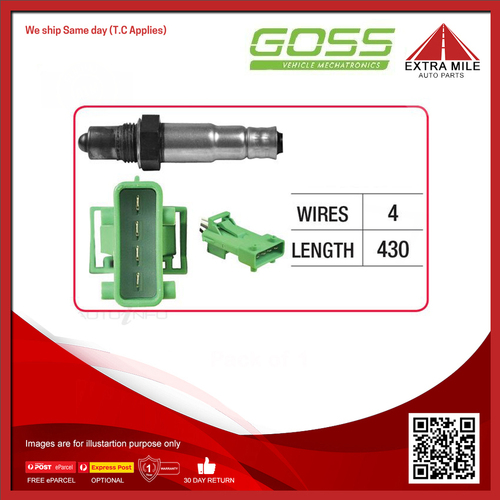 Goss Oxygen Sensor Pre-Catalytic For Peugeot 607 2.9L V6 ES9A 4D Sedan