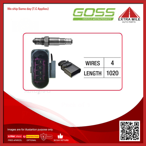 Goss Oxygen Sensor Post-Catalytic For Audi A6 C6 2.8L/3.0L/3.1L/2.4L V6 BDX, BDW