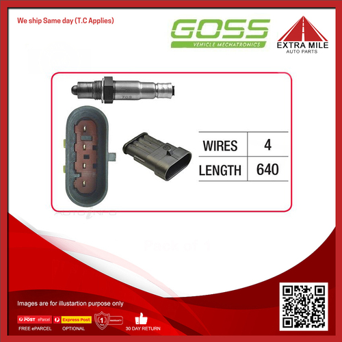 Goss Oxygen Sensor Post-Catalytic For Fiat Stilo 1.6L 182B6 4D Hatchback