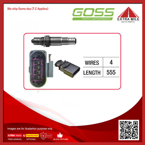 Goss Oxygen Sensor Post-Catalytic For Audi S3 8P 2.0L BHZ 2D Hatchback