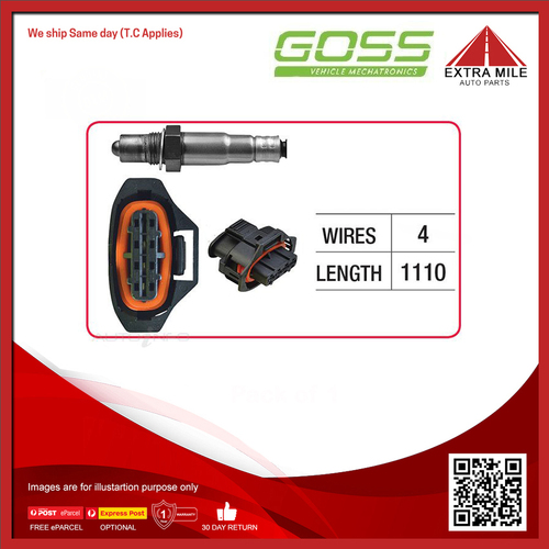 Goss Oxygen Sensor Post-Catalytic For Opel Astra H 2.0L Z20LEL 2D Hatchback