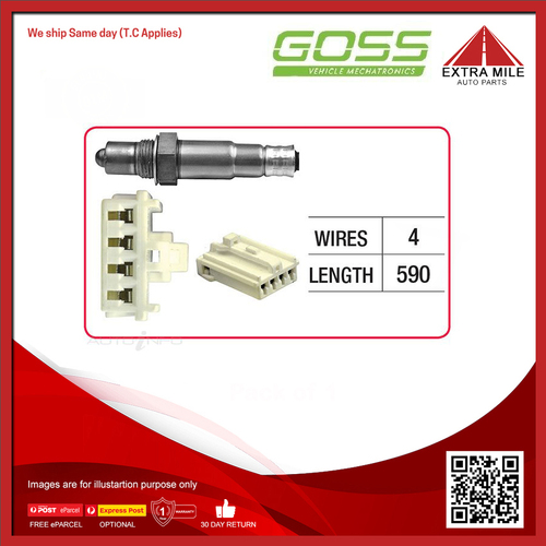 Goss Oxygen Sensor Post-Catalytic For Volvo V40 2.0T SE 1.9L B4204T3 4D Wagon