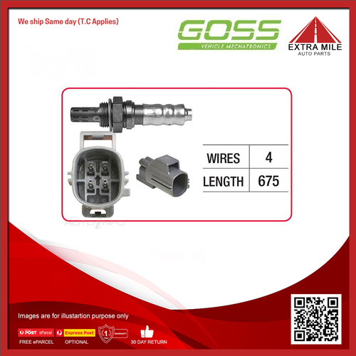 Goss Oxygen Sensor Post-Catalytic For Mazda Mazda3 MPS GG 2.3L L3VDT 4D Sedan