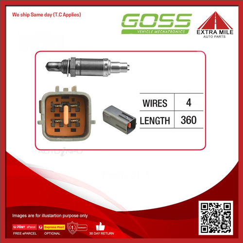 Goss Oxygen Sensor Post-Catalytic For Mazda Mazda3 BL 2.0L LFDE 4D Sedan