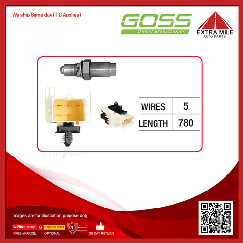 Goss Oxygen Sensor Pre-Catalytic For Volvo S80 2.9L P2, P80 2.9L B6294S2,B6304S3