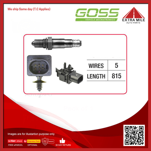 Goss Oxygen Sensor Pre-Catalytic For Volkswagen Golf R32 MK5 3.2L BUB V6