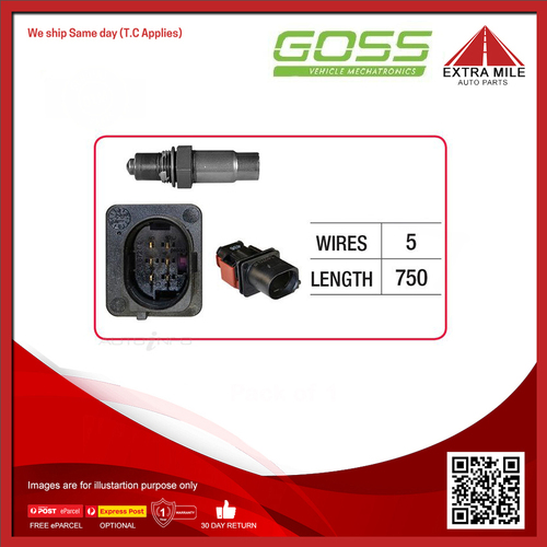 Goss Oxygen Sensor Pre-Catalytic For Audi Q5 Quattro 8R 2.0L/3.0L V6 CDNC, CCWA