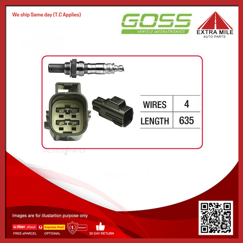 Goss Oxygen Sensor Pre-Catalytic For Volvo S80 P2 2.4L B5244S 4D Sedan