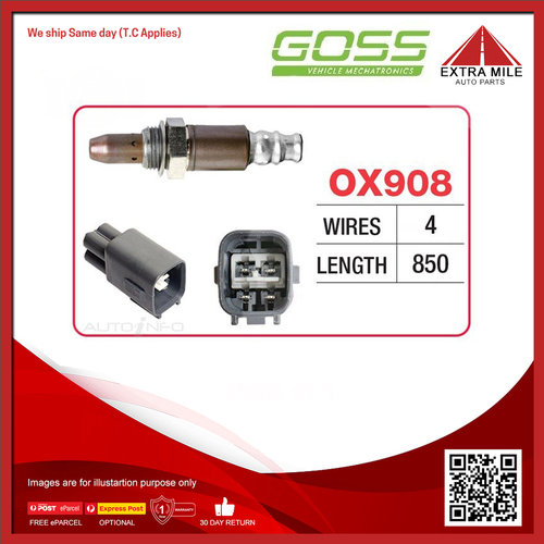 Goss Oxygen Sensor Post-Catalytic For Ford Fiesta Sport WZ 1.0L M1JE