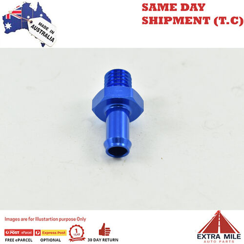 METRIC MALE M10x1.5 TO 5/16 BARB Blue