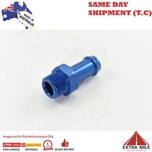 PIPE MALE 1/8 NPT TO BARB 5/16 Blue