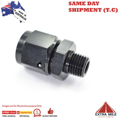 PIPE ADAPTOR MALE 1/4 NPT TO -8 FEM SWIVEL Black