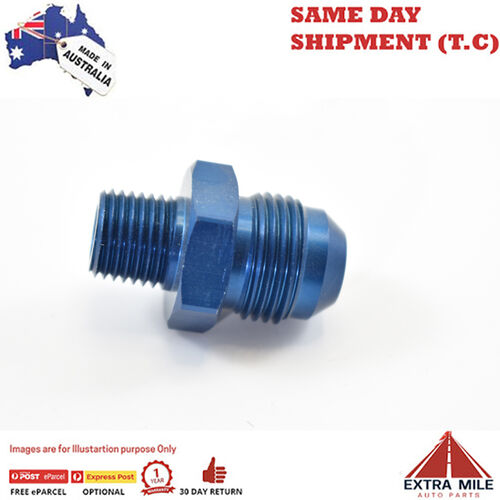 STRAIGHT MALE FLARE -6 TO 1/4 NPT PIPE ADAPTER Blue