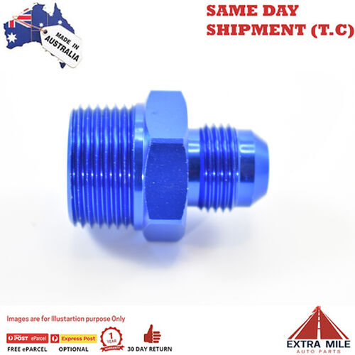 STRAIGHT MALE FLARE -8 TO 3/4 NPT PIPE ADAPTER Blue