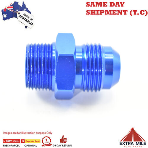 STRAIGHT MALE FLARE -12 TO 3/4 NPT PIPE ADAPTER Blue