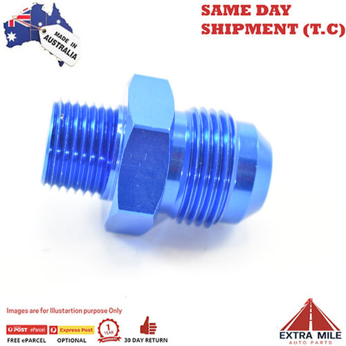 STRAIGHT MALE FLARE -12 TO 1/2 NPT PIPE ADAPTER Blue