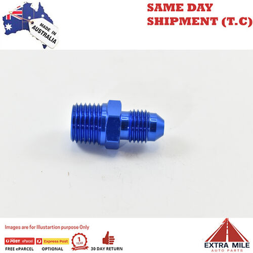 STRAIGHT MALE FLARE -4 TO 1/4 NPT PIPE ADAPTER Blue