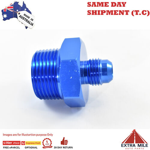 STRAIGHT MALE FLARE -6 TO 3/4 NPT PIPE ADAPTER Blue