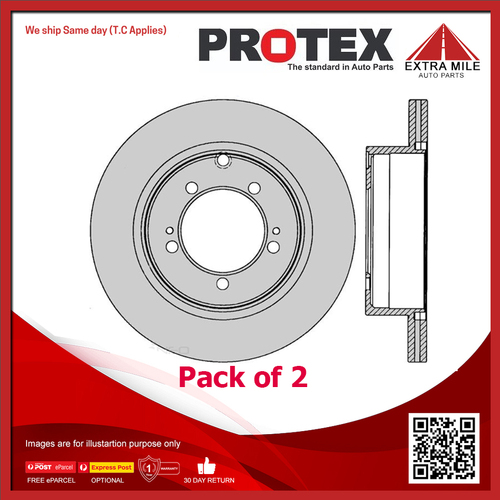 2X Protex Rear Ultra Disc Brake Rotor For Mitsubishi Verada KS 4D Wagon