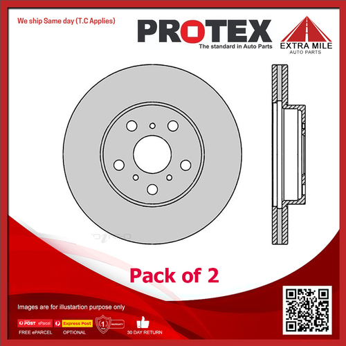 2X Protex Front Ultra Disc Brake Rotor For Holden Camry SV20R, SV21R, SV22R