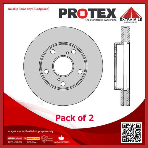 2X Protex Front Ultra Disc Brake Rotor For Toyota Vista CV40R 2.2L 3CT