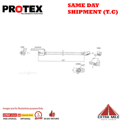 PROTEX Hydraulic Hose-Front For FORD FAIRMONT XA 2D H/Top RWD 1972-1973