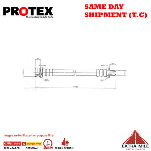 PROTEX Hydraulic Hose - Front For NISSAN 180B 610 4D Sdn RWD 1972 - 1977