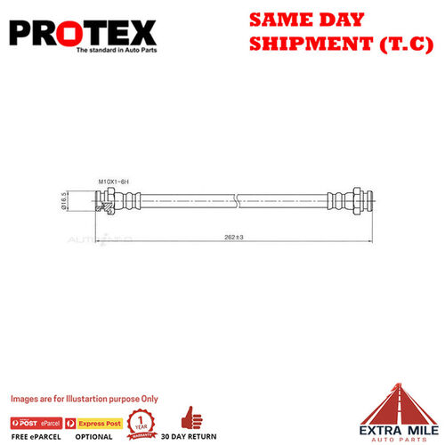 PROTEX Hydraulic Hose - Rear For NISSAN PRAIRIE M10 4D Wgn FWD 1982 - 1988