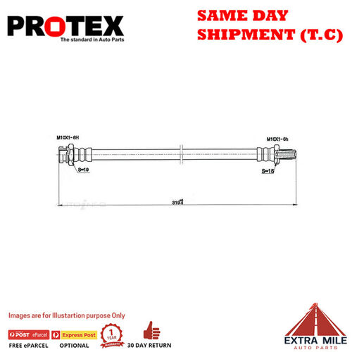 PROTEX Hydraulic Hose-Front For MITSUBISHI SIGMA GL 2D Cpe RWD 1982-1985