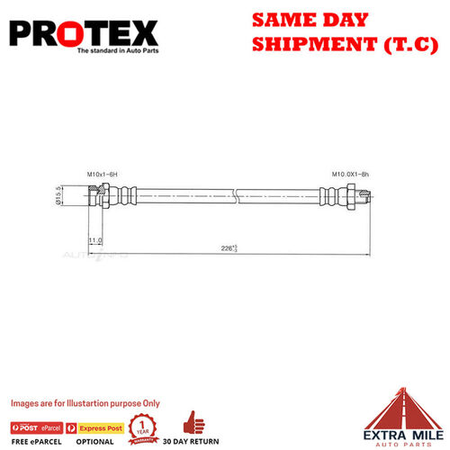 PROTEX Hydraulic Hose - Front For MITSUBISHI SIGMA GH 2D Cpe RWD 1979 - 1980