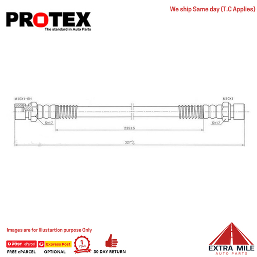 PROTEX Hydraulic Hose - Front For MITSUBISHI MAGNA TR 4D Sdn FWD 1991 - 1994