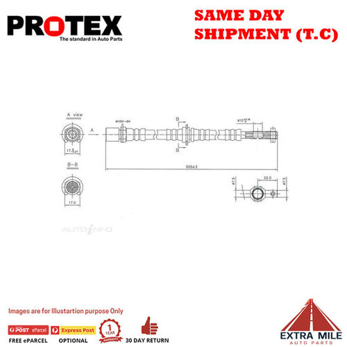 PROTEX Hydraulic Hose - Rear For HOLDEN APOLLO JK 4D Sdn FWD 1989 - 1991