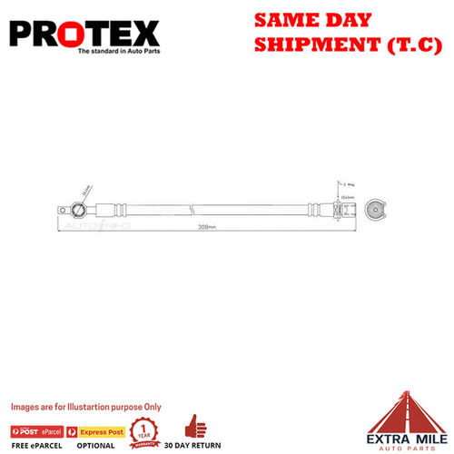 PROTEX Hydraulic Hose - Front For TOYOTA TARAGO YR22R 3D Van RWD 1985 - 1990