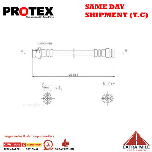 PROTEX Hydraulic Hose - Rear For HONDA ACCORD SJ 4D Sdn FWD 1978 - 1979