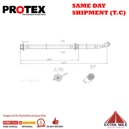 PROTEX Hydraulic Hose - Front For NISSAN NXR B13 2D Cpe FWD 1991 - 1995