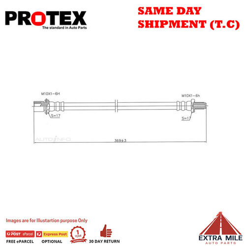 PROTEX Hydraulic Hose-Rear For TOYOTA 4 RUNNER LN130R 4D SUV 4WD 1989 - 1996