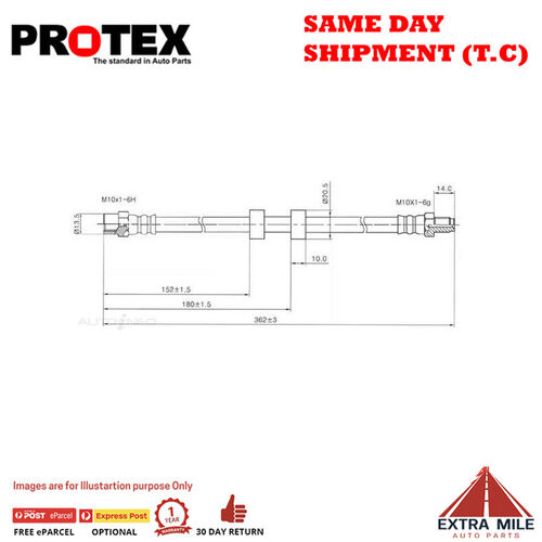 PROTEX Hydraulic Hose - Front For VOLVO 850  4D Wgn AWD 1996 - 1996