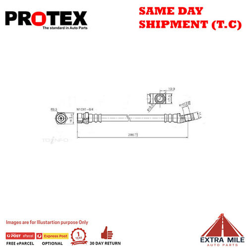 PROTEX Hydraulic Hose - Rear For FORD LTD DL 4D Sdn RWD 1996 - 1999