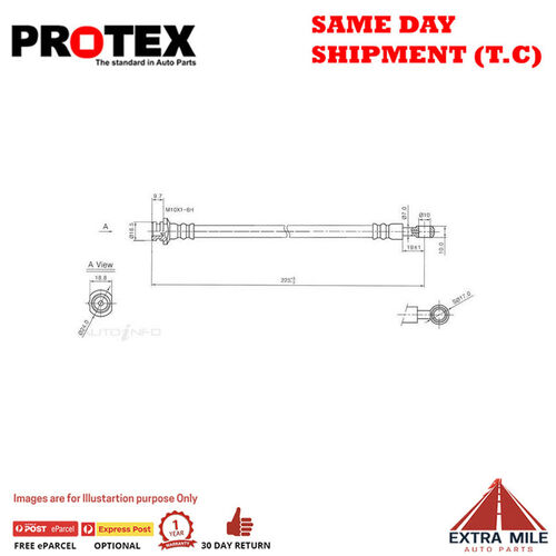 PROTEX Hydraulic Hose - Rear For NISSAN PATROL GQ 2D C/C 4WD 1988 - 1999