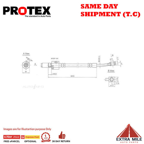 PROTEX Hydraulic Hose - Rear For FORD FAIRLANE AU2 4D Sdn RWD 2000 - 2002