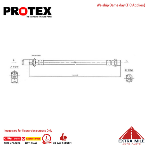 PROTEX Hydraulic Hose - Rear For TOYOTA RAV4 SXA10C 2D S/Top 4WD 1997 - 2000