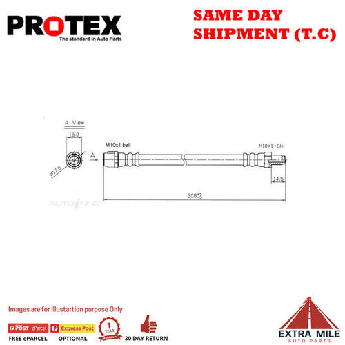 PROTEX Hydraulic Hose-Rear For MERCEDES BENZ C200 W203 4D Sdn RWD 2000 - 2007