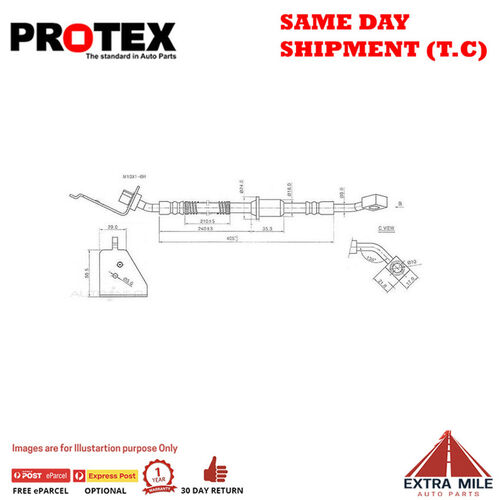 PROTEX Hydraulic Hose - Rear For FORD TERRITORY SX 4D SUV AWD 2004 - 2005