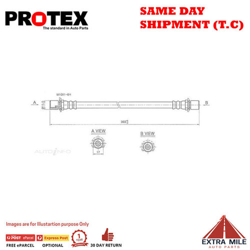 PROTEX Hydraulic Hose - Front For TOYOTA CROWN MS123R 4D Sdn RWD 1983 - 1985