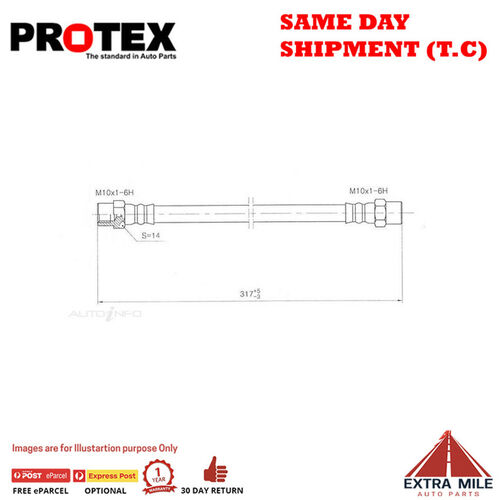 PROTEX Hydraulic Hose - Front For BMW 323i E21 2D Sdn RWD 1979 - 1983