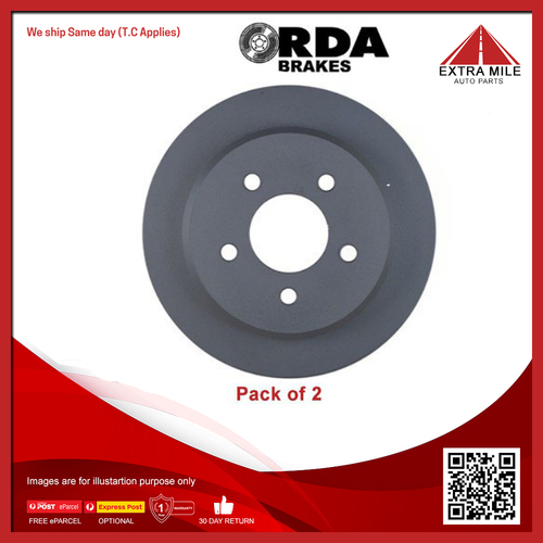 2X RDA Rear Brake Rotor For Ford Explorer UN/UP/UQ/US 4.0L, UT/TX/UZ 4.0L/4.6L