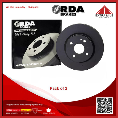 2X RDA Front Disc Brake Rotor For Holden Commodore/Statesman/Calais/Caprice, HDT