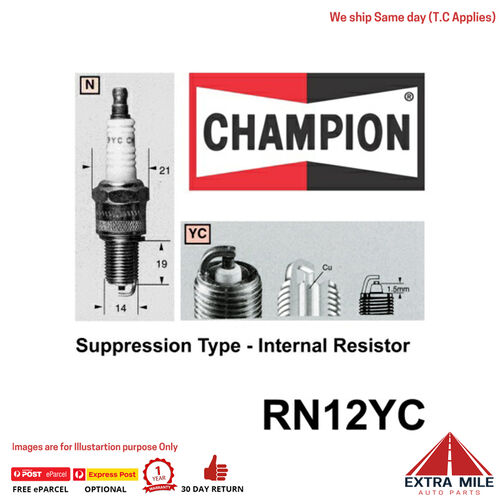 RN12YC Copper Plus Spark Plug for FORD CAPRI SA FAIRLANE NF NL ZK FAIRMONT AU I EF EL XE FALCON AU I AU II AU III EF EF XR6 EL EL XR6 XE XH I XH I