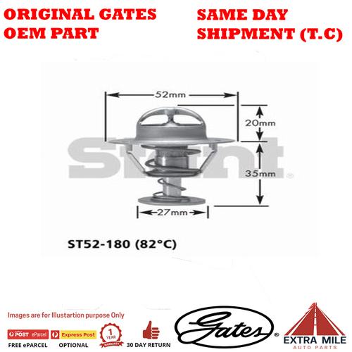 Gates Thermostat, coolant For Hyundai, Kia, Mazda - ST52-180