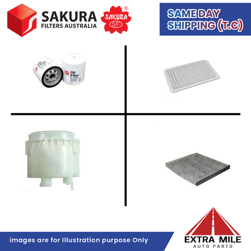 SAKURA Filter Kit For TOYOTA KLUGER MCU28R 3MZ-FE 6Cyl 3.3L 2003 - 2007